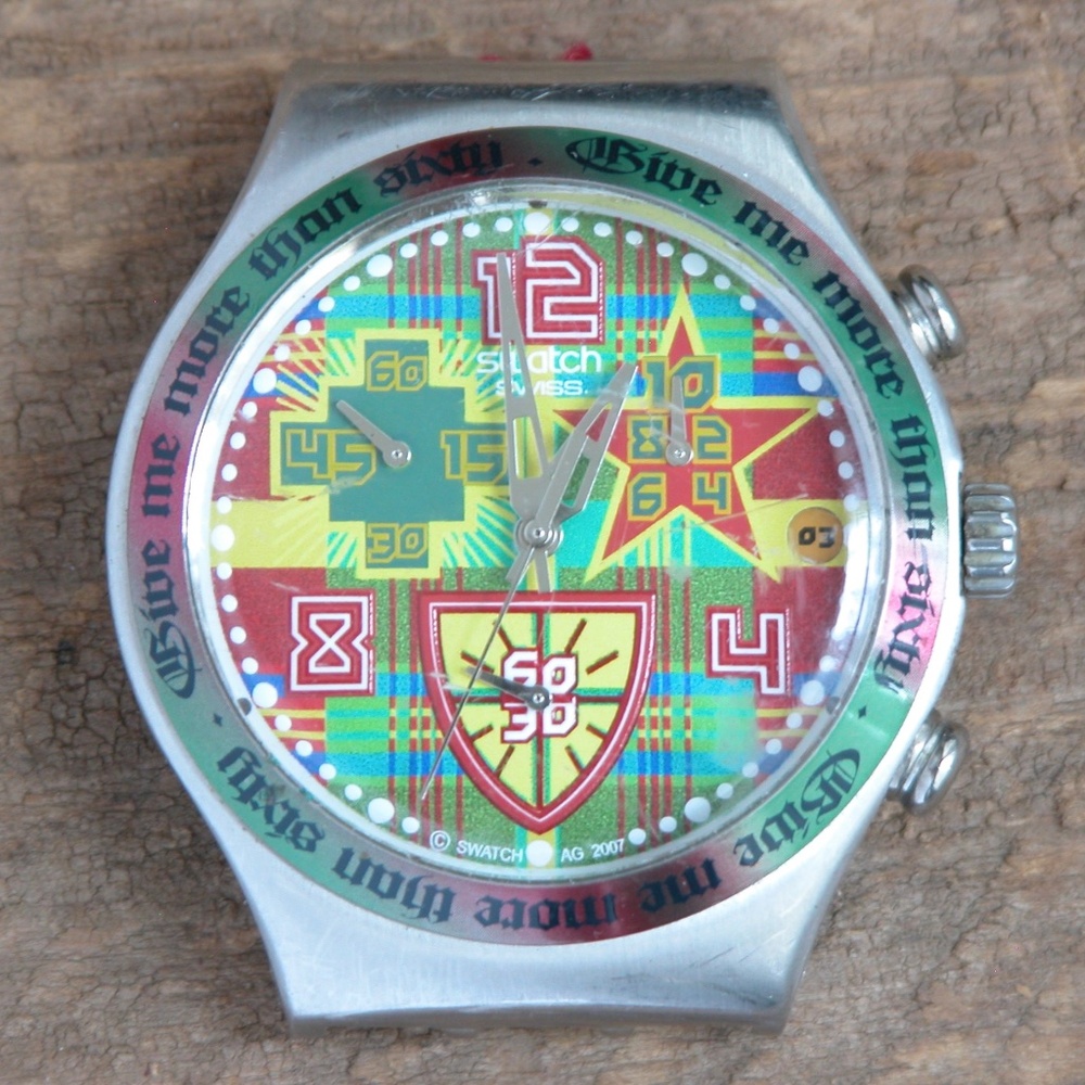 Swatch Watch IRONY "Give me more than sixty" 2003 Swiss RARE model YCS505